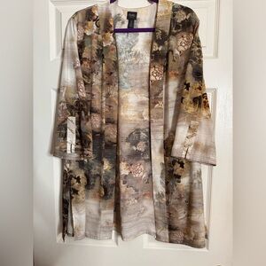 Chico's Travelers Collection Purple and Cream Top